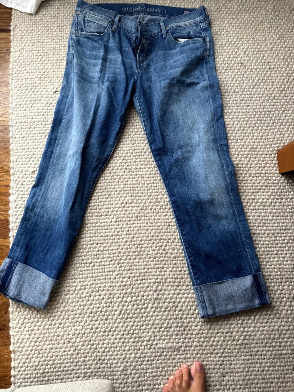 Citizens of Humanity Cuffed Crop Jeans W28 Light Wash Premium Denim